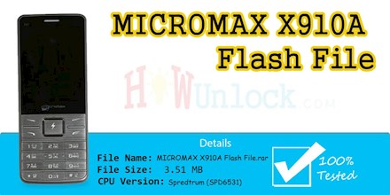 Micromax X910A Flash File